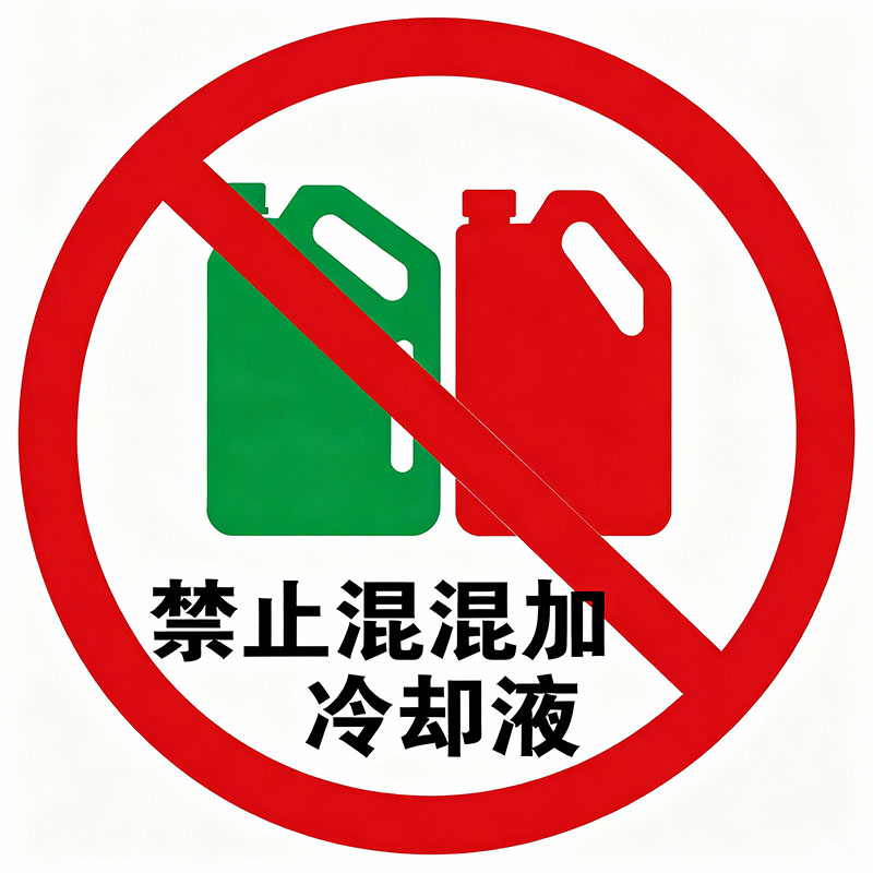 禁止混加冷却液